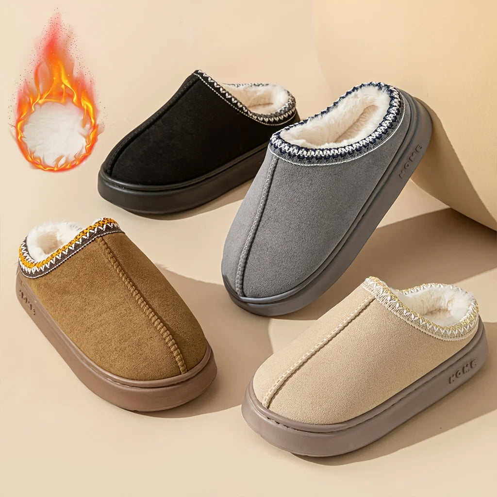 Women’s Warm Lined Winter Slippers Soft Sole Indoor Outdoor Shoes