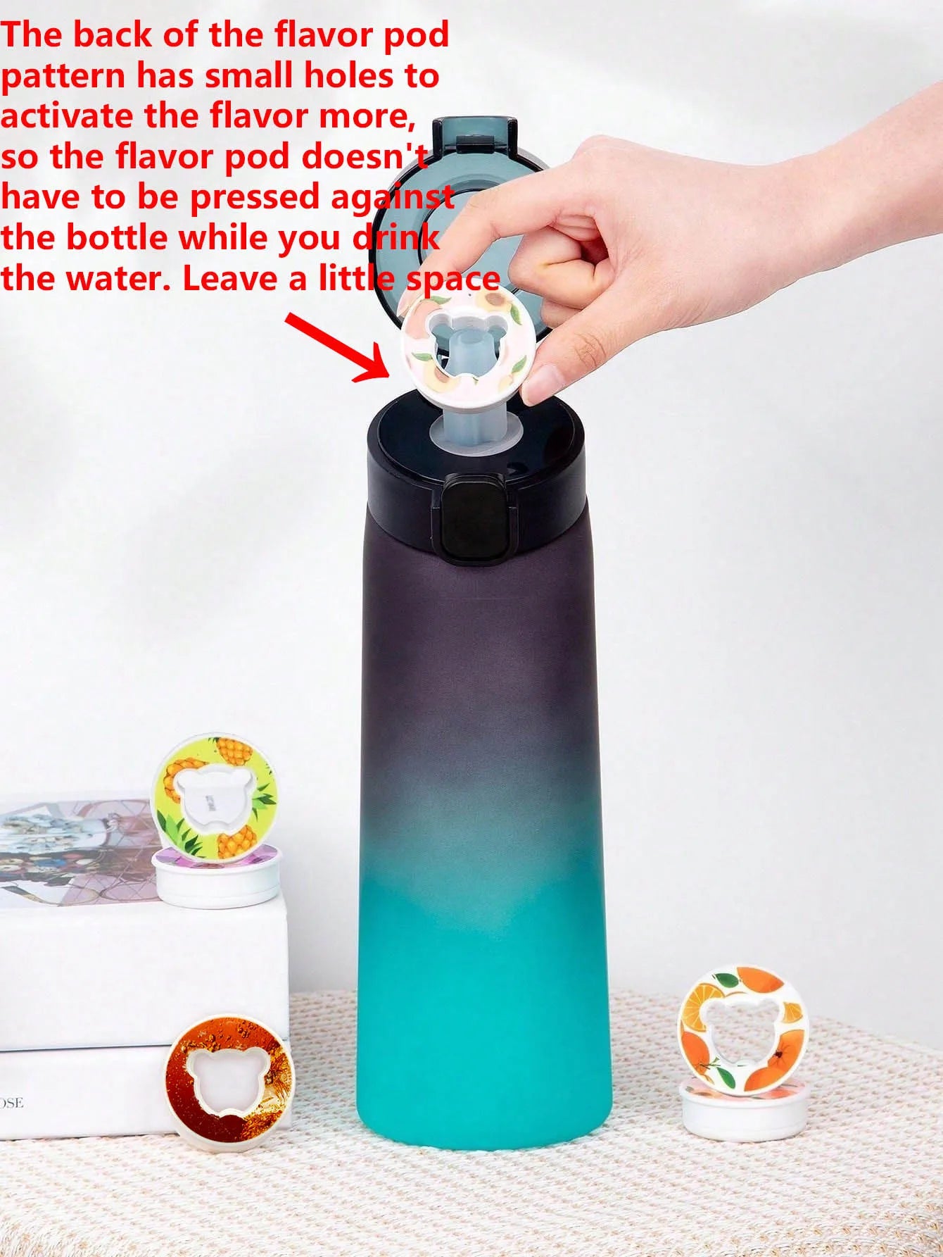 650ml Flavored Sports Water Bottle with Flavor Pod