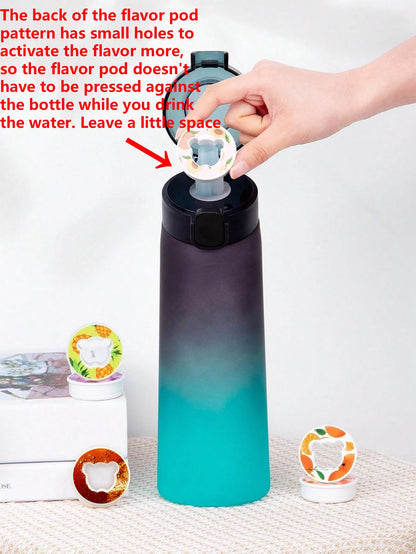 650ml Flavored Sports Water Bottle with Flavor Pod