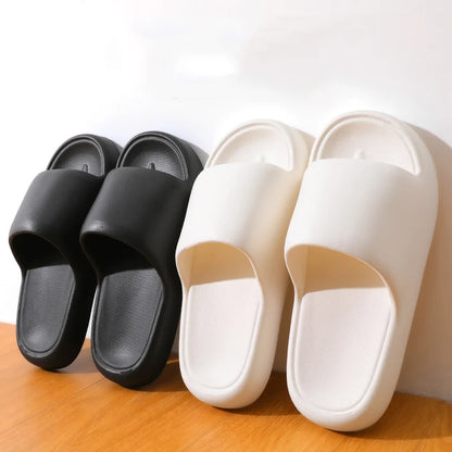 Unisex Cloud Cushion Bathroom Slides Thick Sole Non Slip Slippers