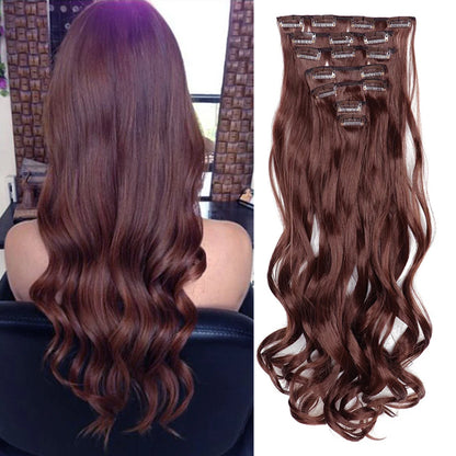 22 Inch Curly Wavy Clip In Hair Extensions 7PCS
