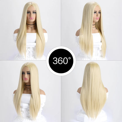 Women's 26 Inch Long Straight Synthetic Cosplay Wig