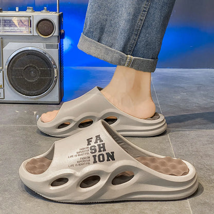 Men’s Massage Slides Thick Sole Non Slip Summer Beach Slippers