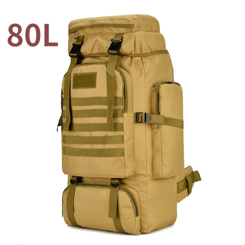 80L or 100L Large Capacity Tactical Hiking Backpack