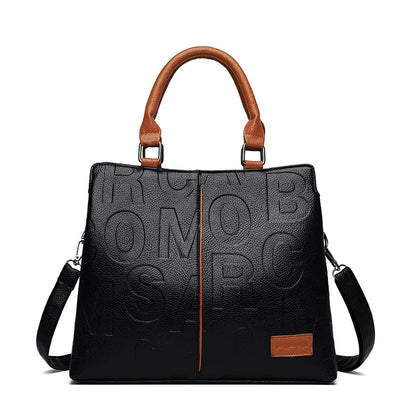 Women’s PU Leather Large Capacity Crossbody Tote Bag for Travel