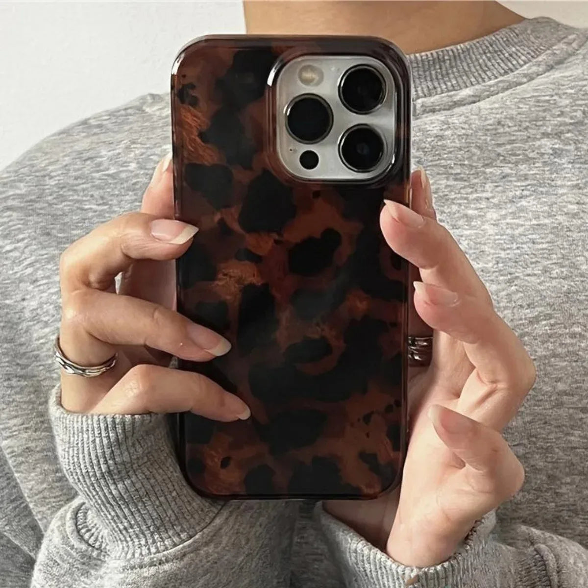 Retro Amber Texture Laser iPhone Case