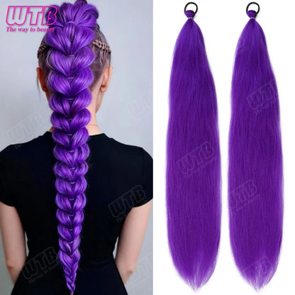 26 Inch Purple Braided Ponytail Hair Extension
