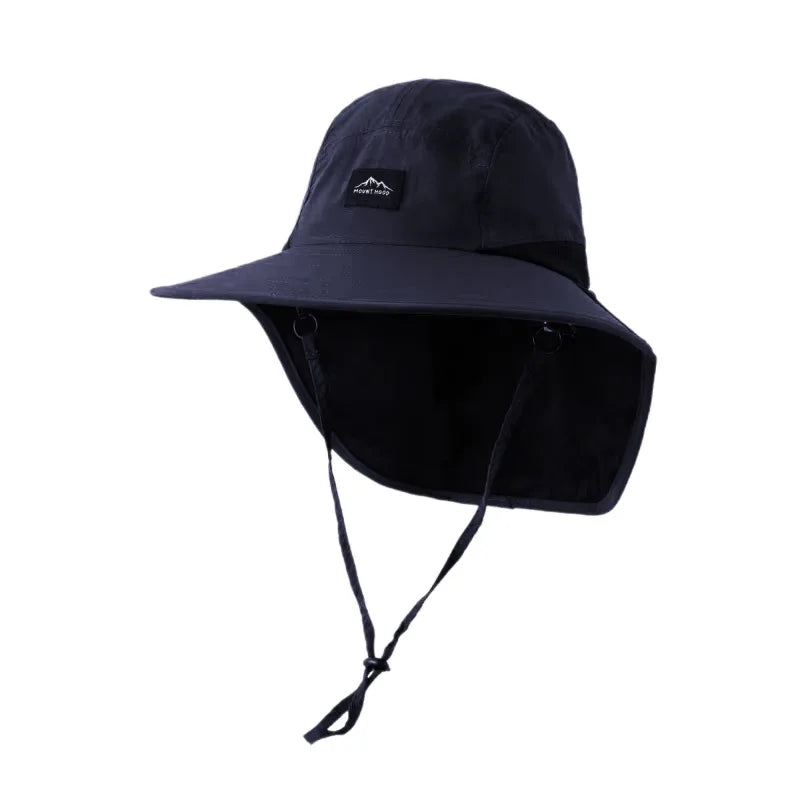 Unisex Wide Brim Waterproof Sun Hat with Neck Flap