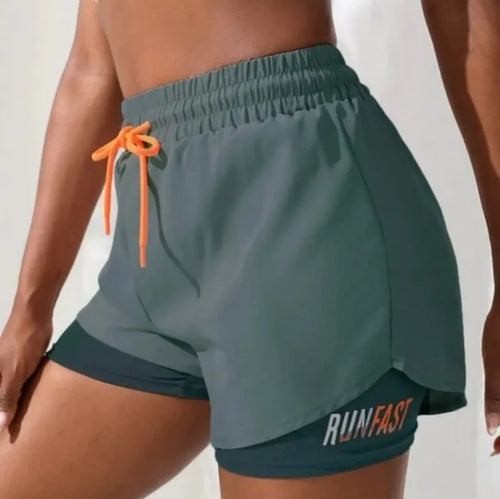 Women's High Rise 2 in 1 Yoga Running Shorts