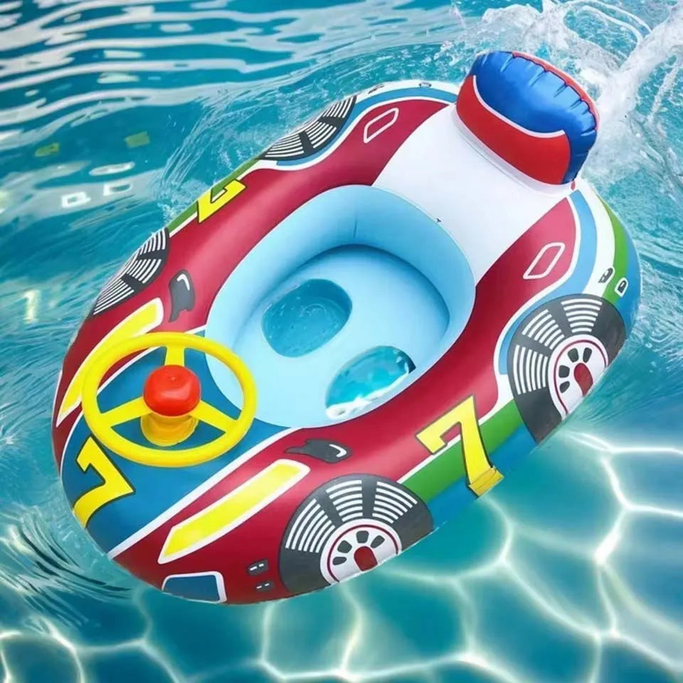 Cute Car Design Baby Swimming Float with Handles for Toddlers