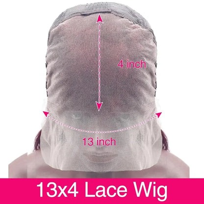 Women's 30 Inch 99J Burgundy Body Wave Human Hair Lace Front Wig