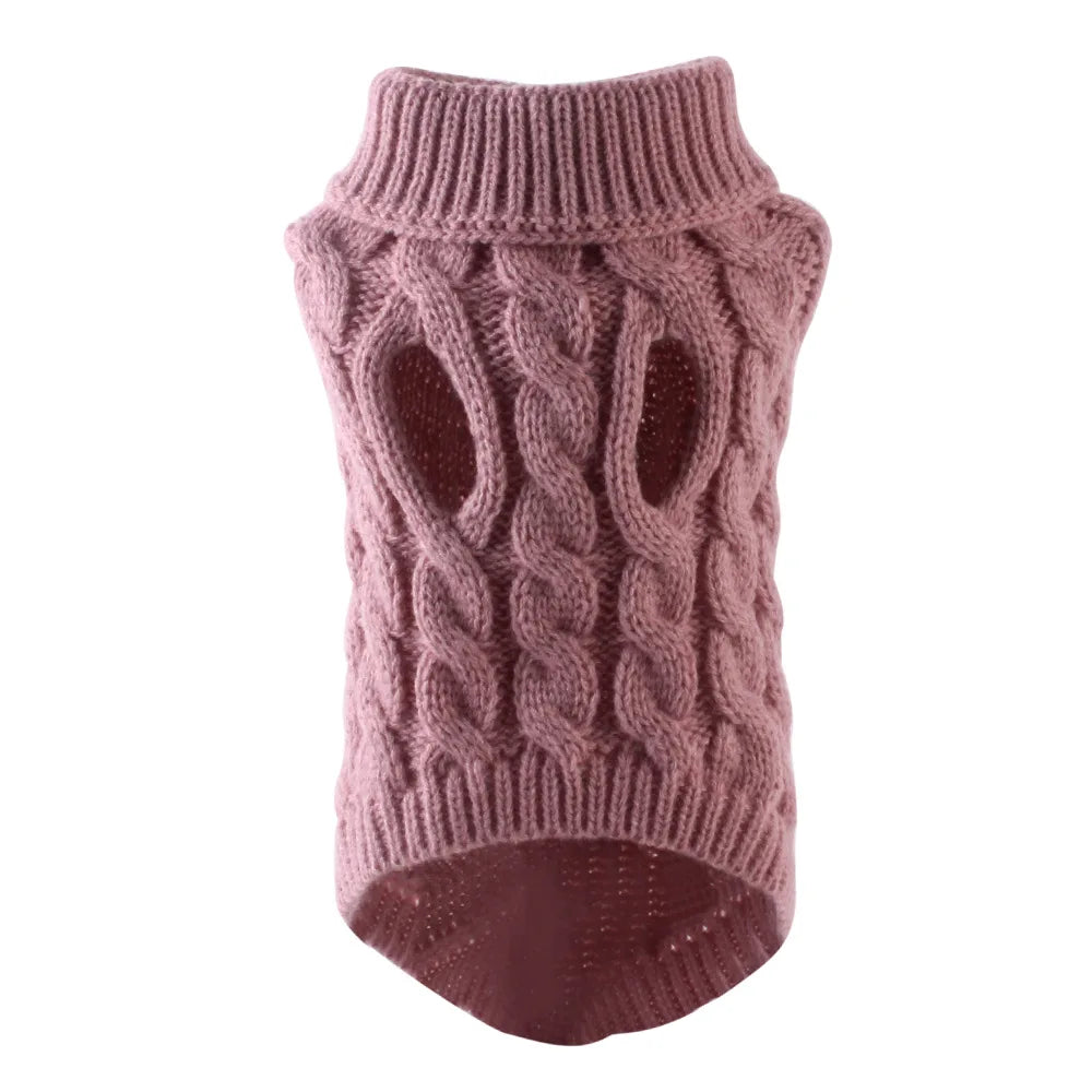 Warm Turtleneck Knitted Sweater for Small Dogs & Cats Winter Pet Clothing
