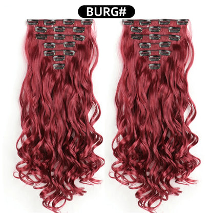 22 Inch Curly Wavy Clip In Hair Extensions 7PCS