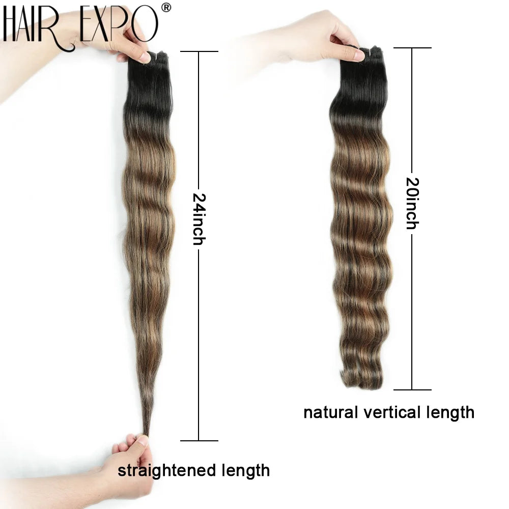 Women's 24 Inch Piano Blonde Body Wave Hair Extensions