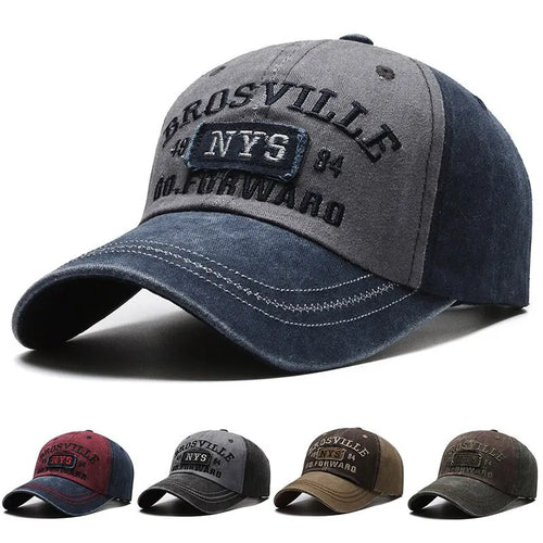 Men's Washed Embroidered Curved Brim Baseball Cap