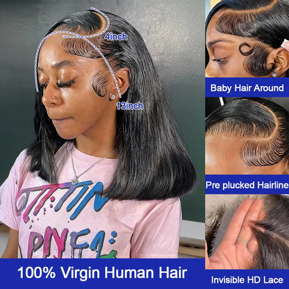 Brazilian Bone Straight Bob HD Lace Wig
