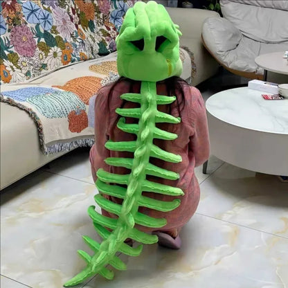 Realistic Dinosaur Skeleton Costume Set with Funny Headgear
