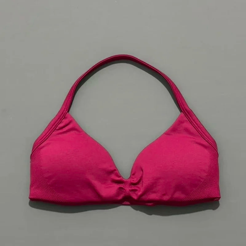 Women's High Support Strappy Halter Sports Bra