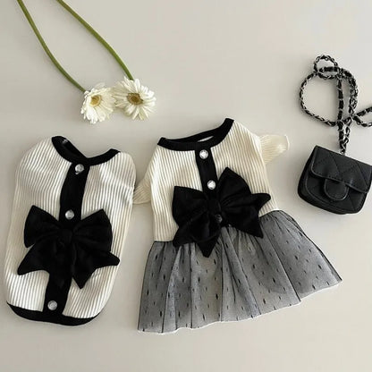 Bow Lace Dress for Small Dogs Summer Pet Clothing