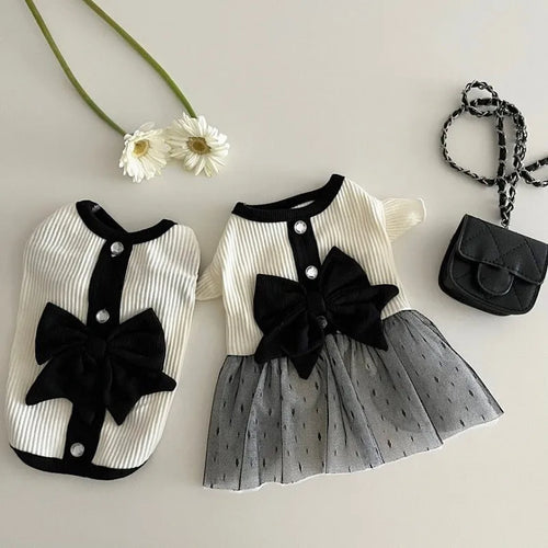 Bow Lace Dress for Small Dogs Summer Pet Clothing