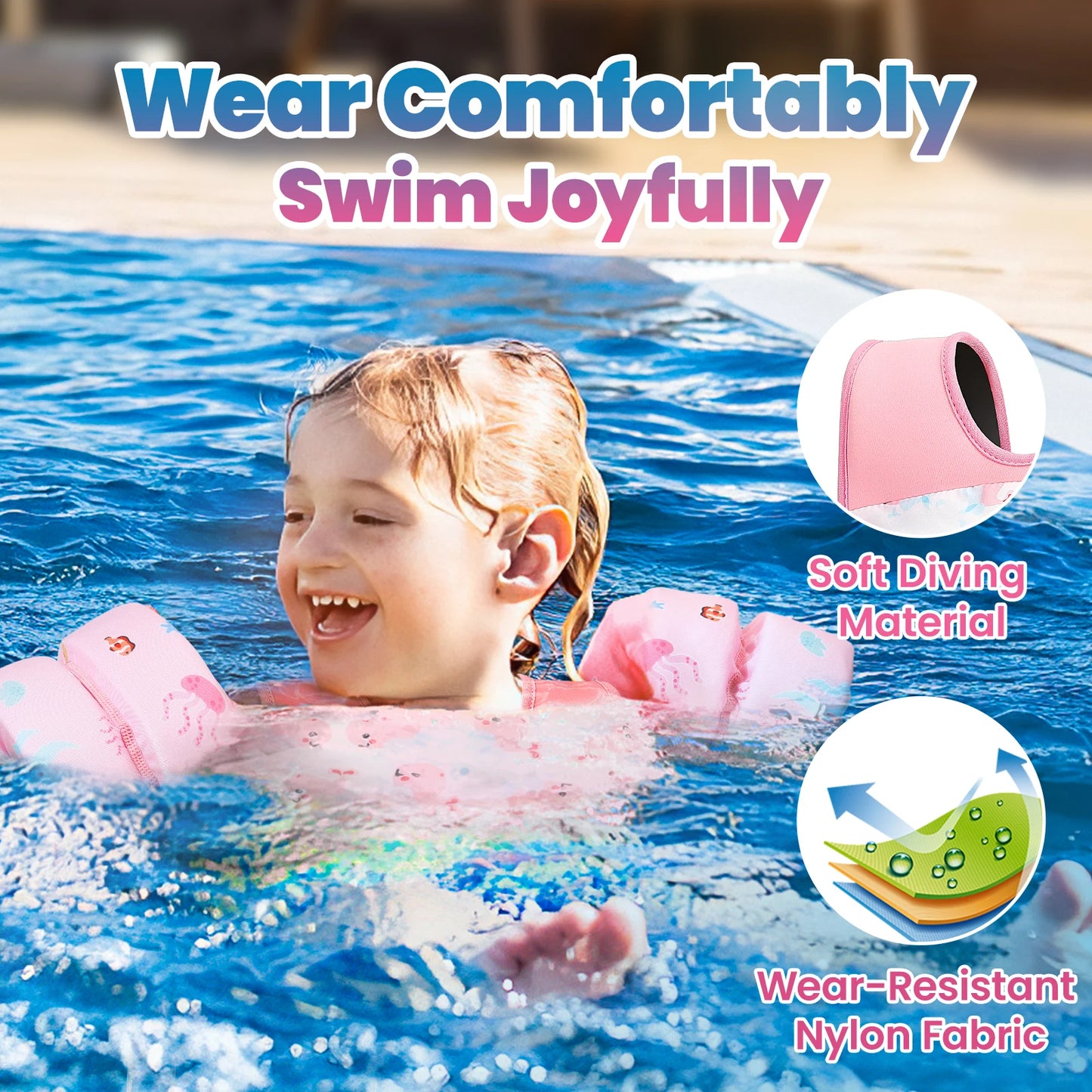 Kids Swimming Life Vest with Whistle Safety Float Jacket for Children
