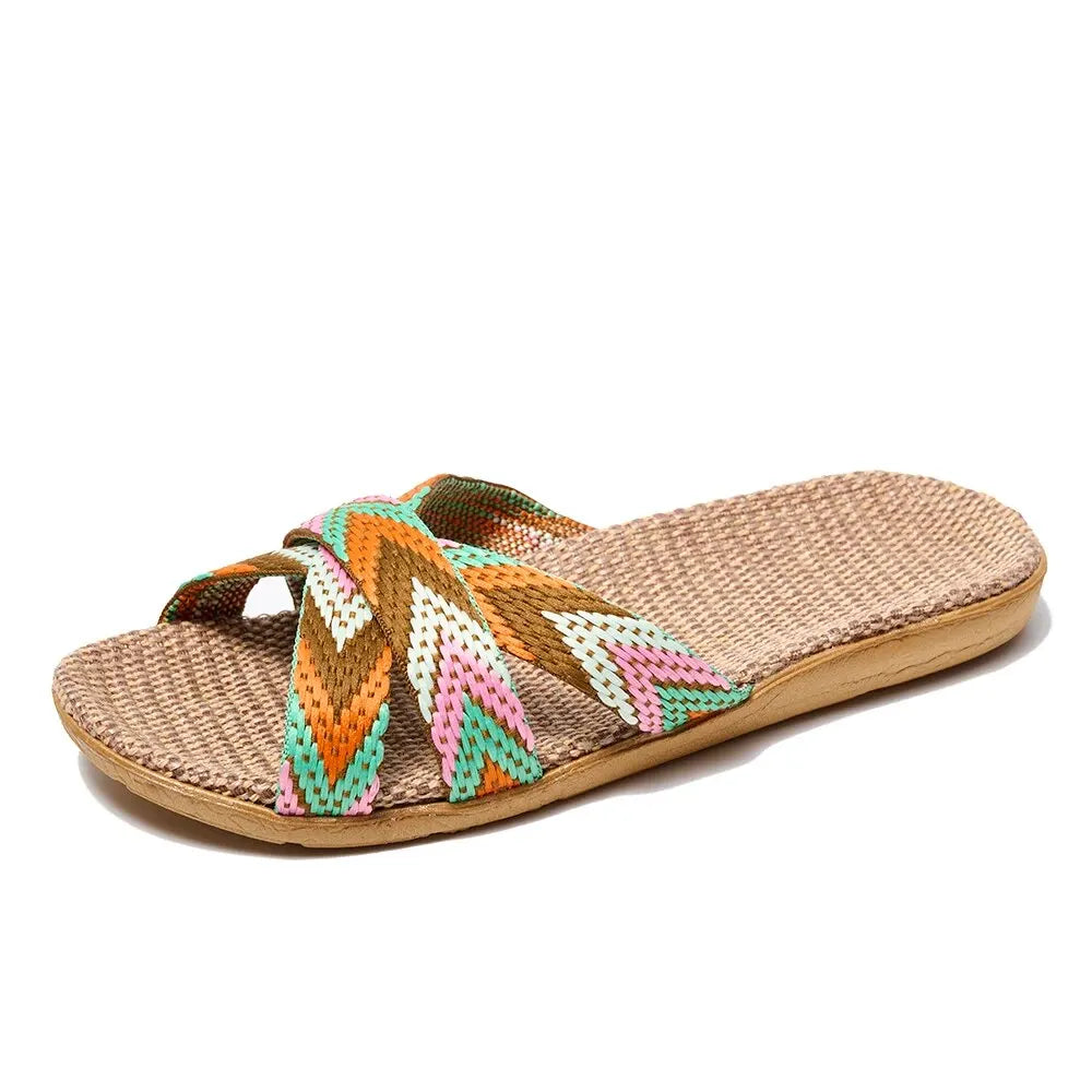 Unisex Lightweight Linen Indoor Home Slippers
