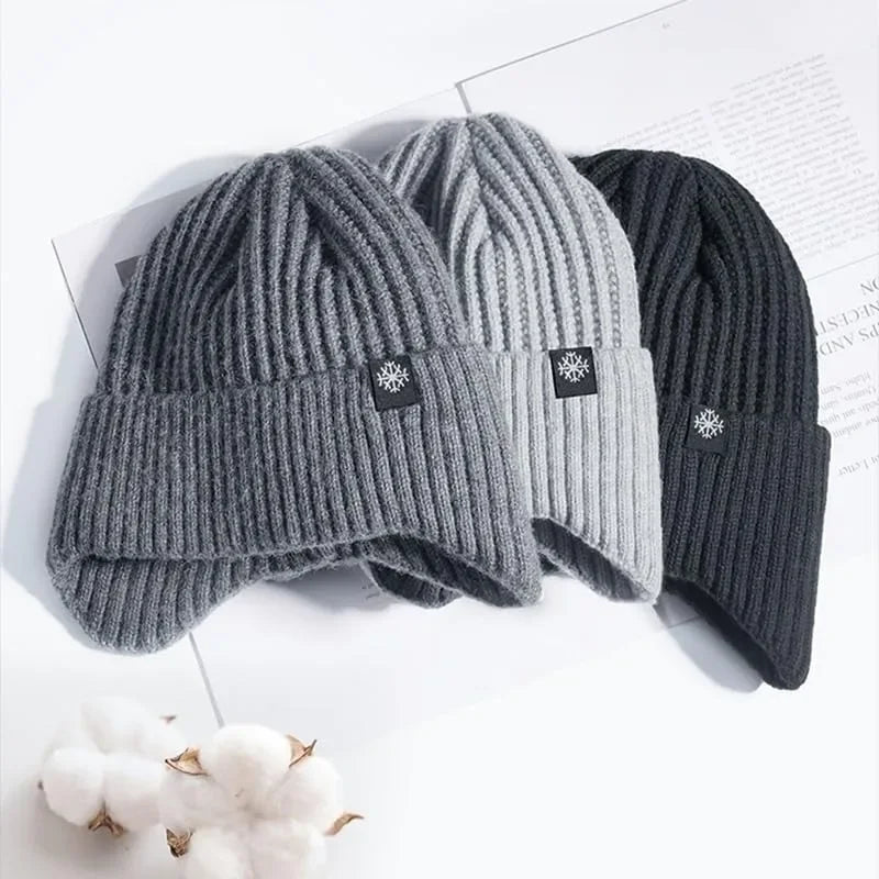 Men's Faux Fur Lined Winter Peaked Hat with Ear Protection