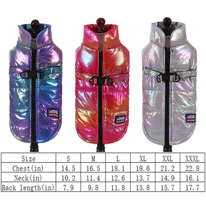 Rainbow Gradient Vest for Small & Medium Dogs Winter Pet Coat