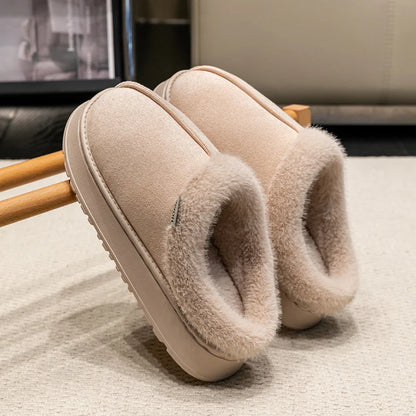 Fluffy Winter Slippers with Fur Lining Thick Sole for Men & Women