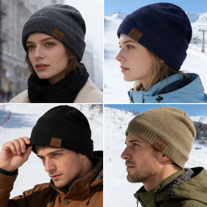 Unisex Warm Knitted Beanie with Fur Lining for Men & Women