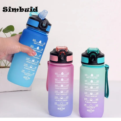 600ml Leak Proof Motivational Sports Water Bottle with Time Marker