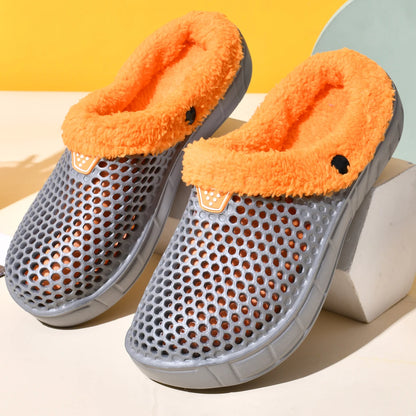 Unisex Warm Velvet Lined Winter Clog Slippers