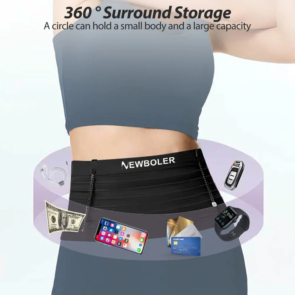Elastic Running Waist Bag and Race Number Belt