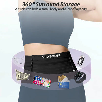 Elastic Running Waist Bag and Race Number Belt