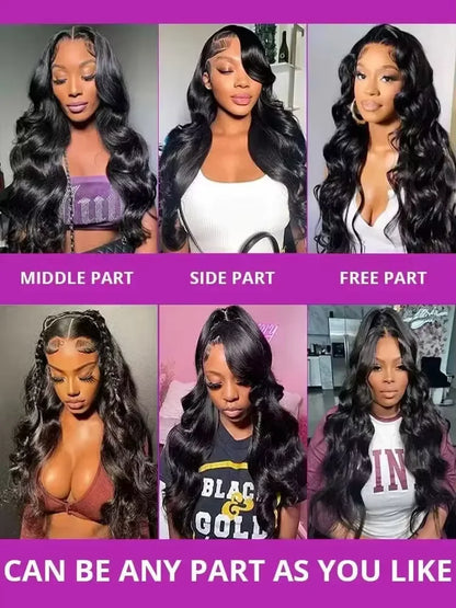 Women's 40 to 42 Inch 250% Density Body Wave HD Lace Front Human Hair Wig