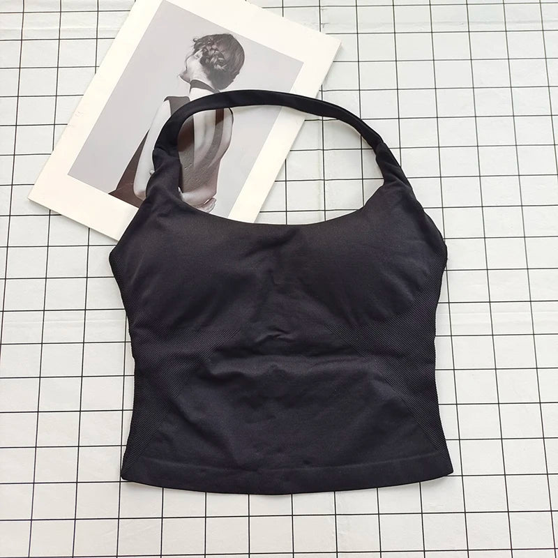 Women's Halter Backless Padded Sports Tank Top