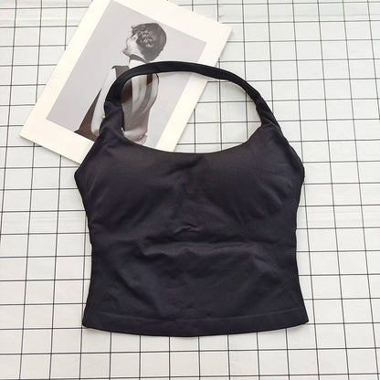 Women's Halter Backless Padded Sports Tank Top