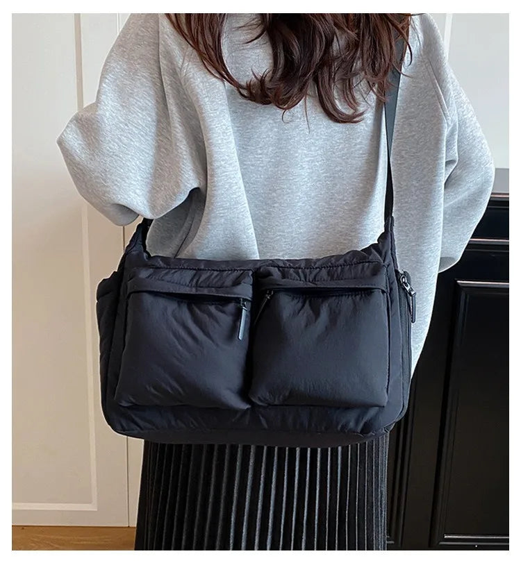 Spring Summer Canvas Shoulder Crossbody Bag for Women Lightweight Handbag
