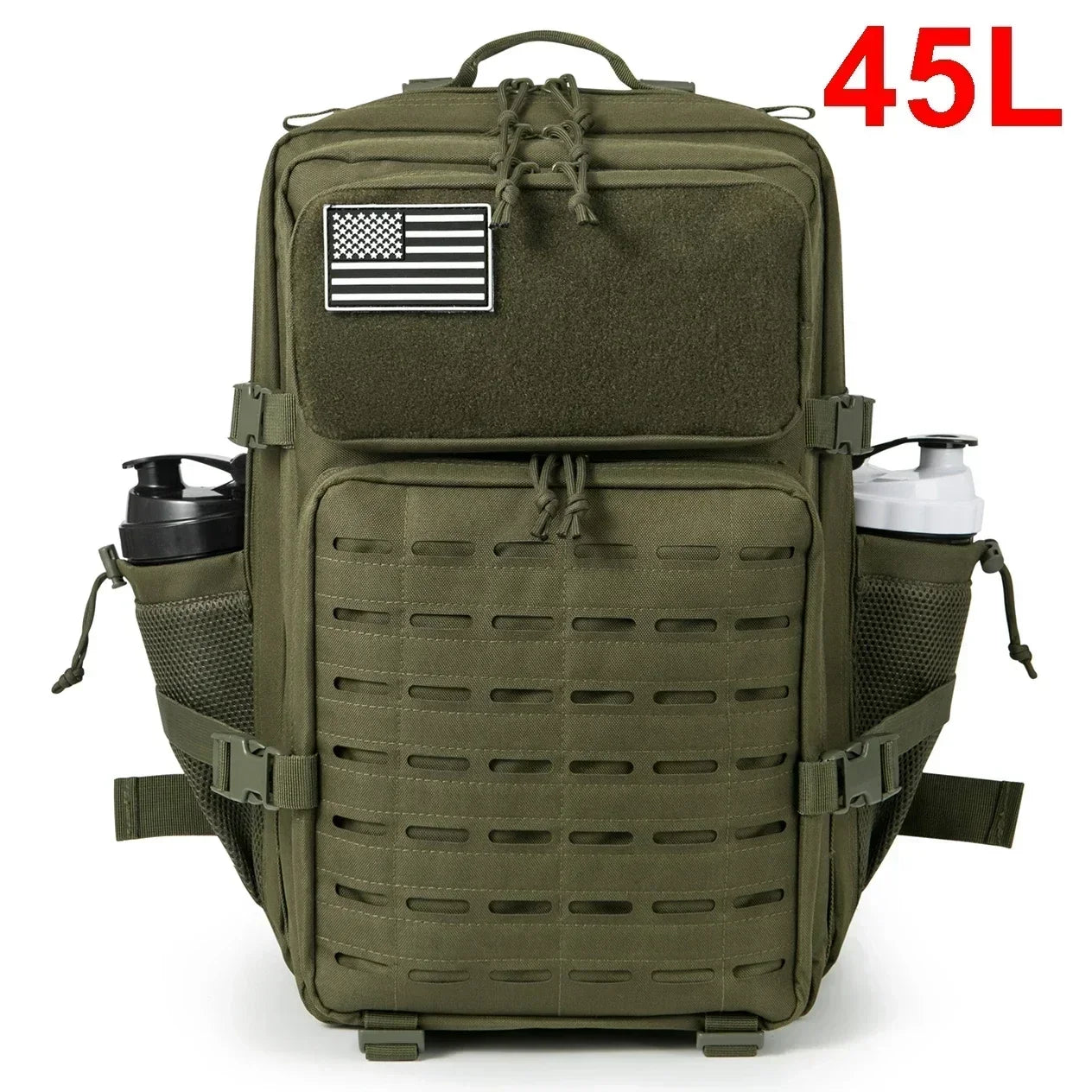 25L or 45L Tactical Hiking Backpack with Bottle Holder