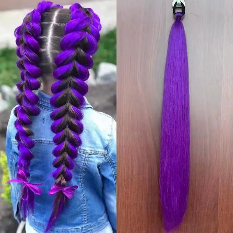26 Inch Purple Braided Cosplay Wig