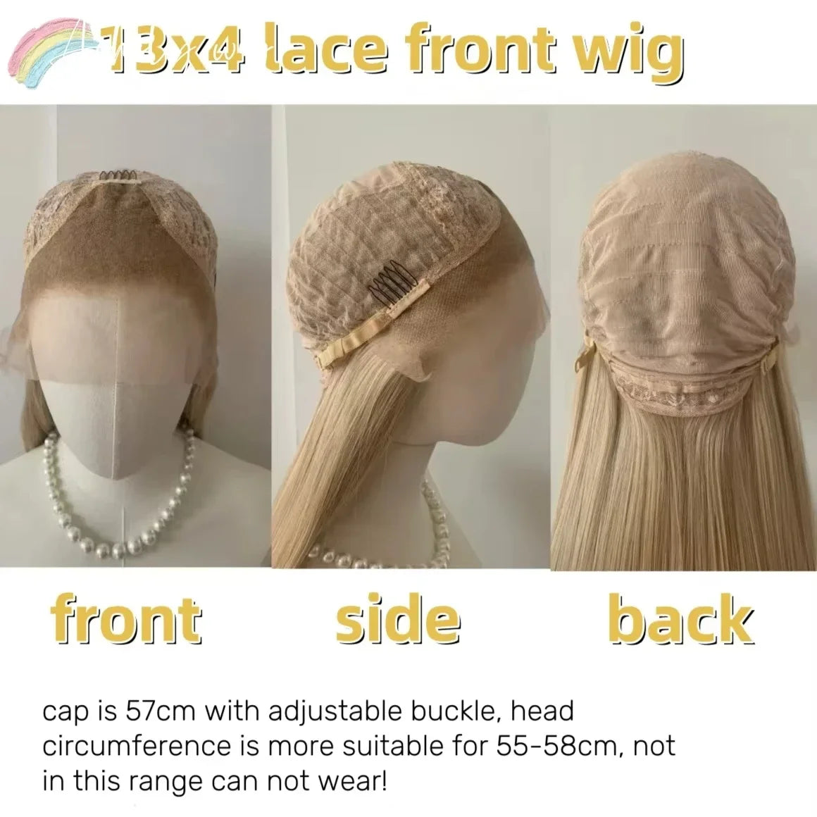 26 Inch Light Pink Straight Lace Front Wig