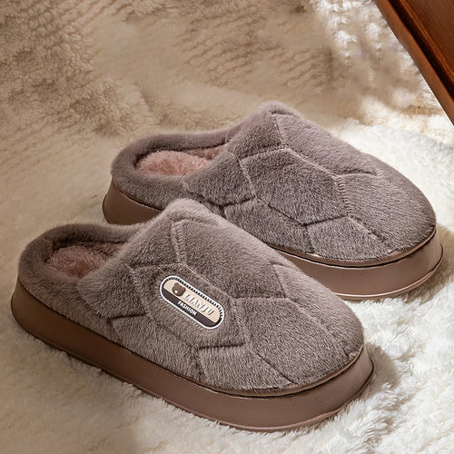 Big Size 50–51 Warm Winter Slippers for Men & Women Non Slip Home Shoes
