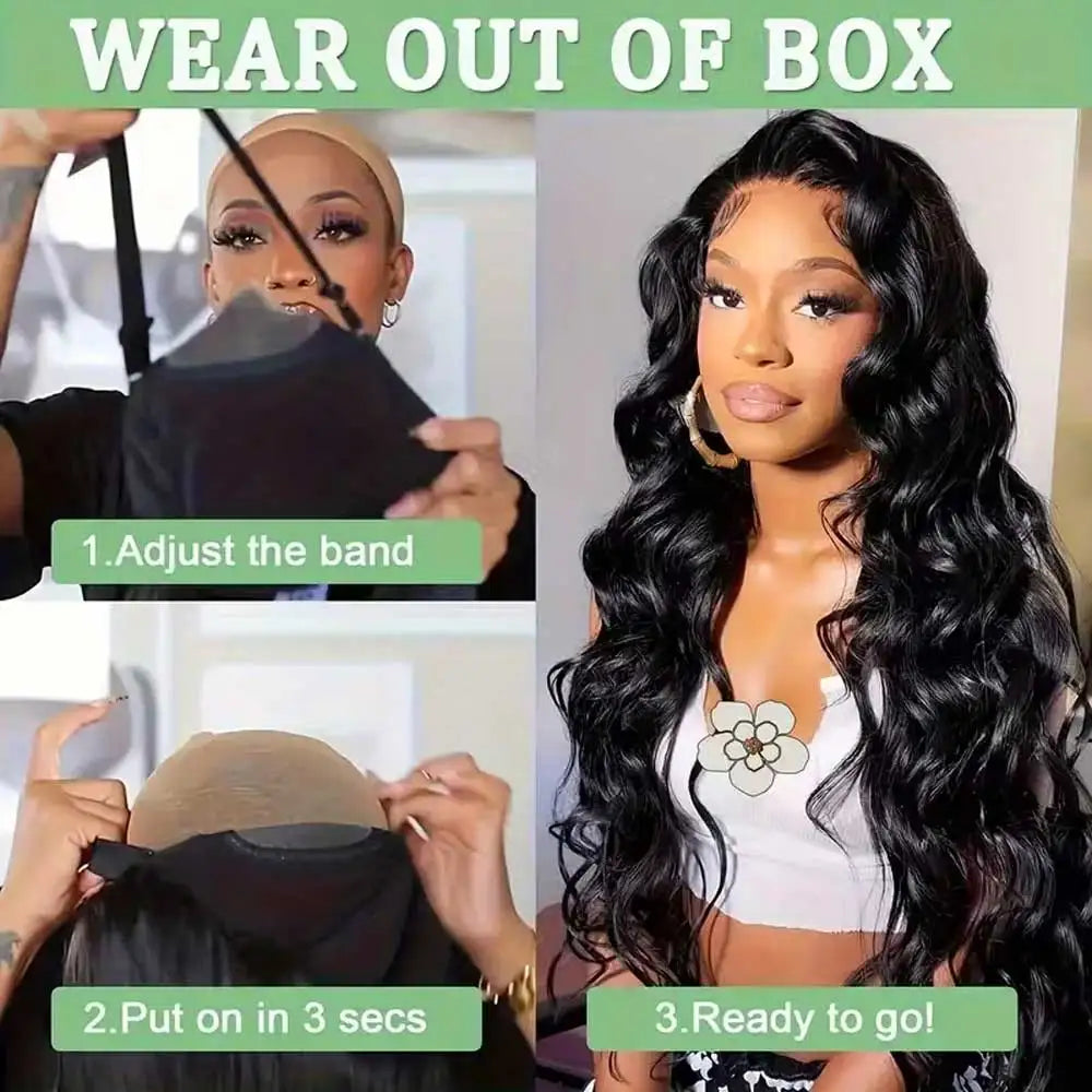 250% Body Wave Glueless HD Lace Front Human Hair Wig 13x4 13x6
