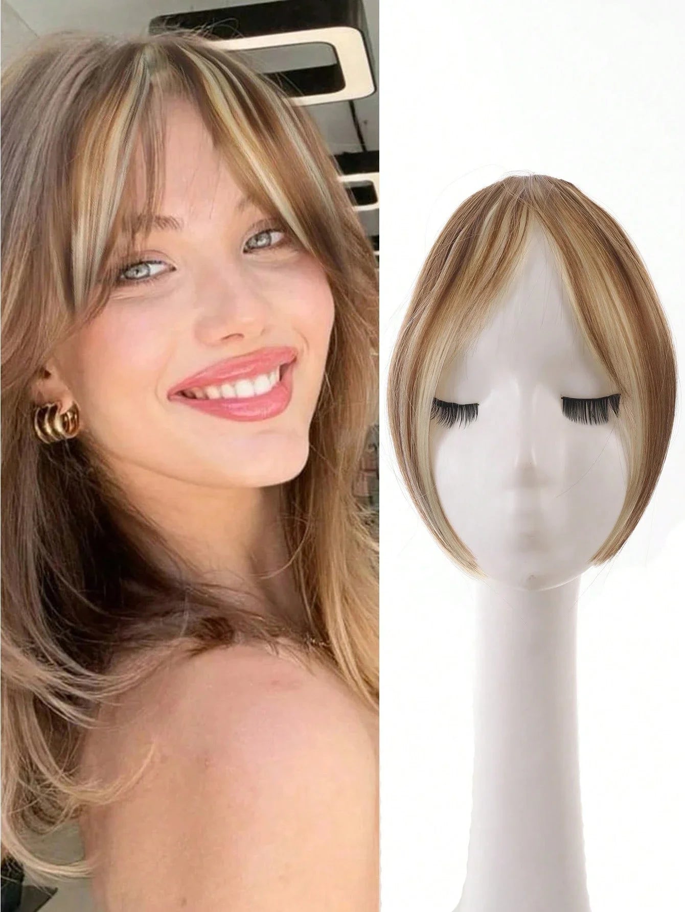 Women's Natural Clip In Middle Part Bangs Hair Extension