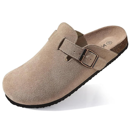 Litfun Women's Cork Suede Clog Mules with Arch Support