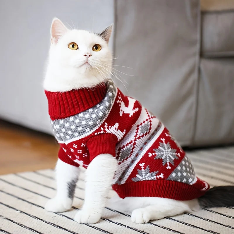 Christmas Knitted Sweater for Dogs & Cats Bichon Corgi Pet Clothing