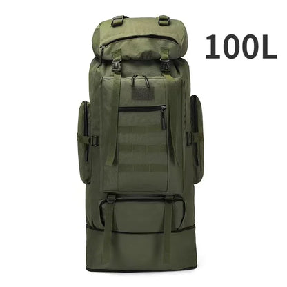80L or 100L Large Capacity Tactical Hiking Backpack