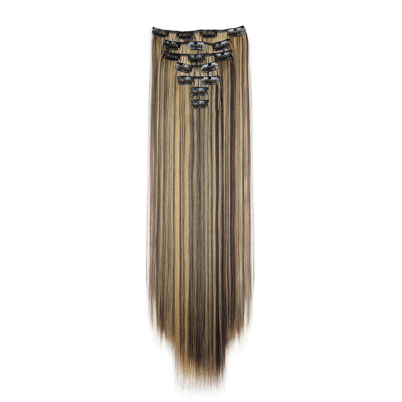 WIGSIN 24 Inch 7 Piece Straight Clip In Hair Extensions