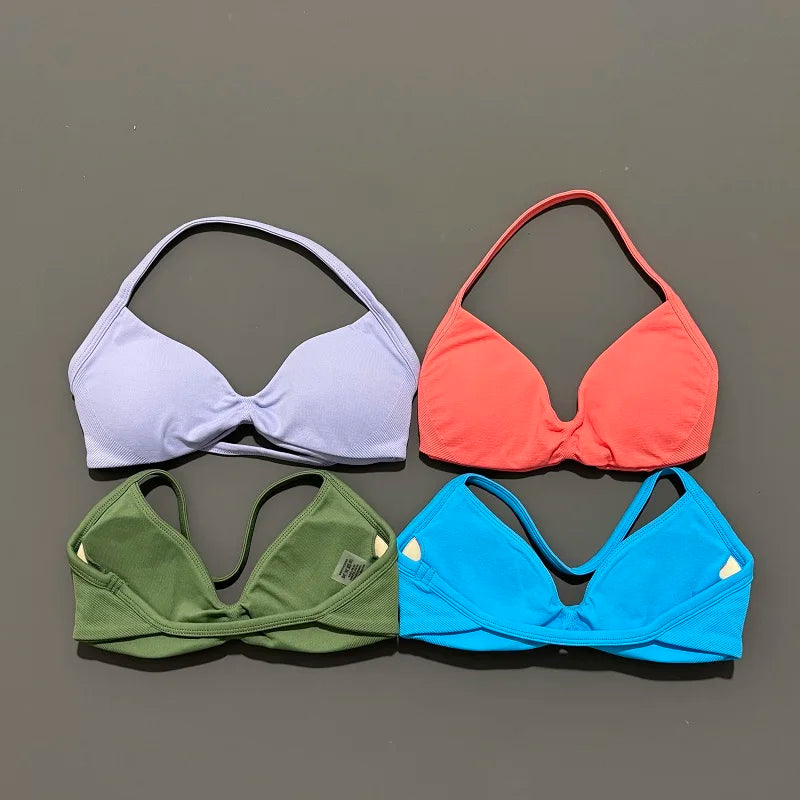 Women's High Support Strappy Halter Sports Bra