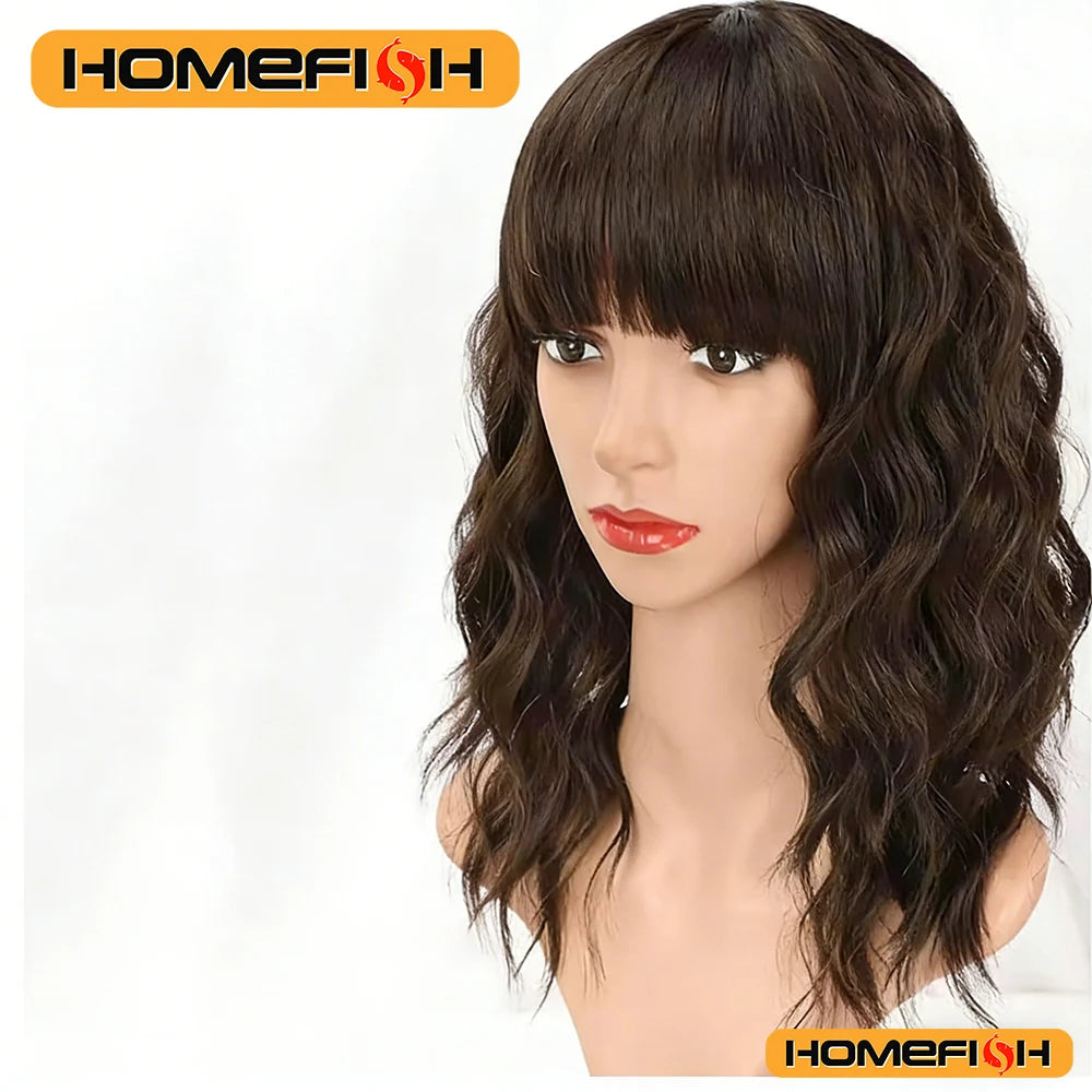 Women's Curly Synthetic Wig with Bangs